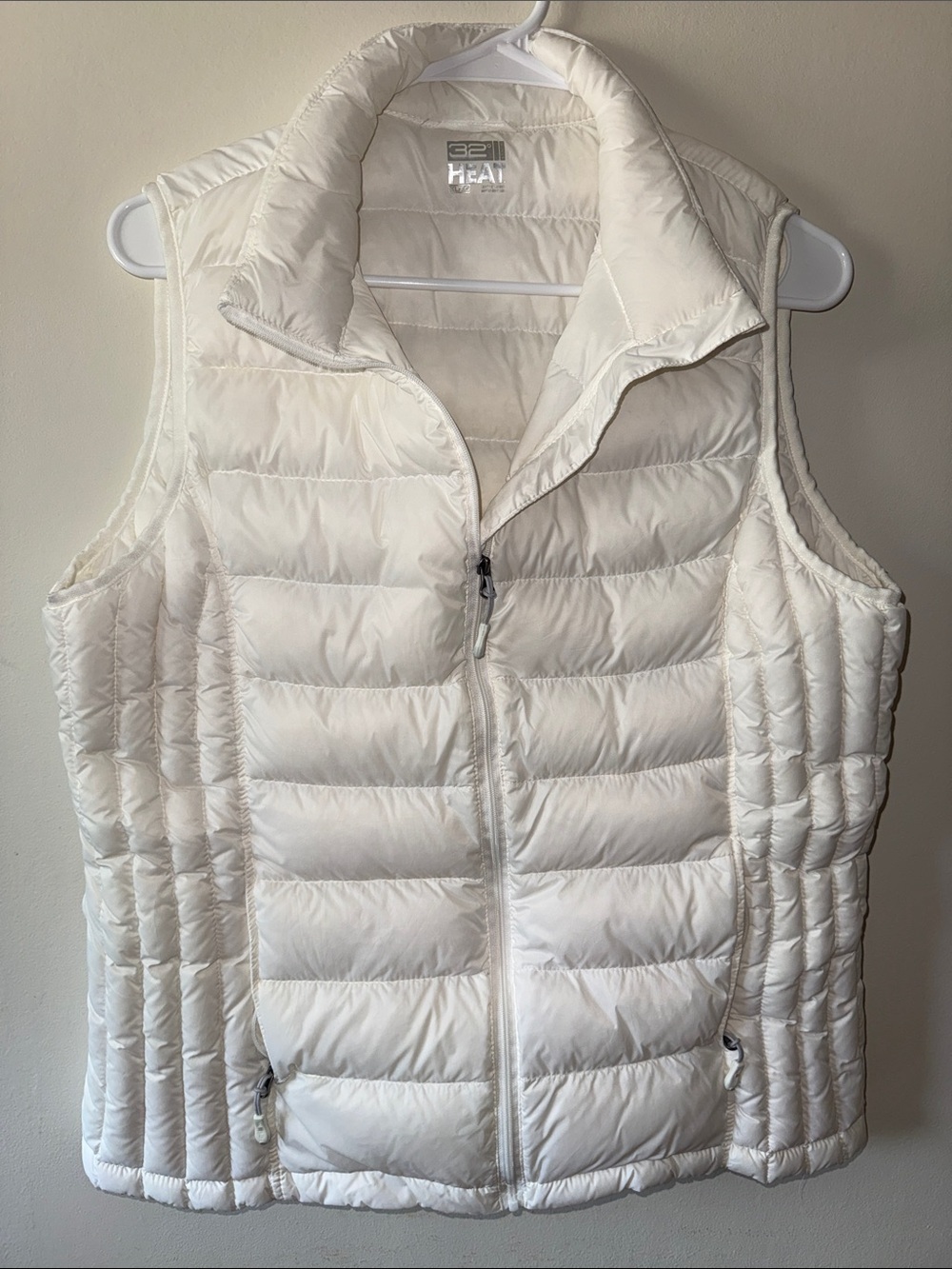 32 Degrees White Quilted Lightweight Packable Puffer Vest